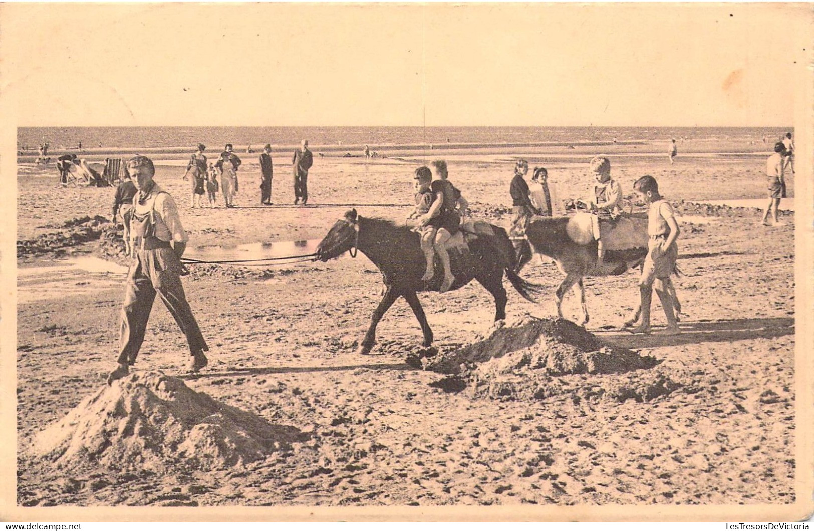 BELGIQUE - LA PANNE - Promenade à Dos D'âne - Carte Postale Ancienne - Sonstige & Ohne Zuordnung