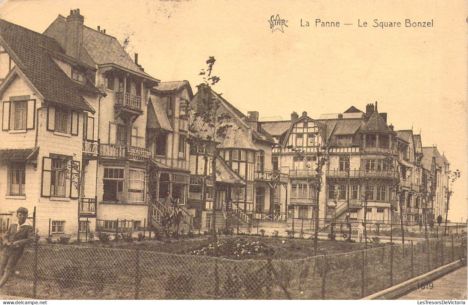 BELGIQUE - LA PANNE - Le Square Bonzel - Carte Postale Ancienne - Other & Unclassified