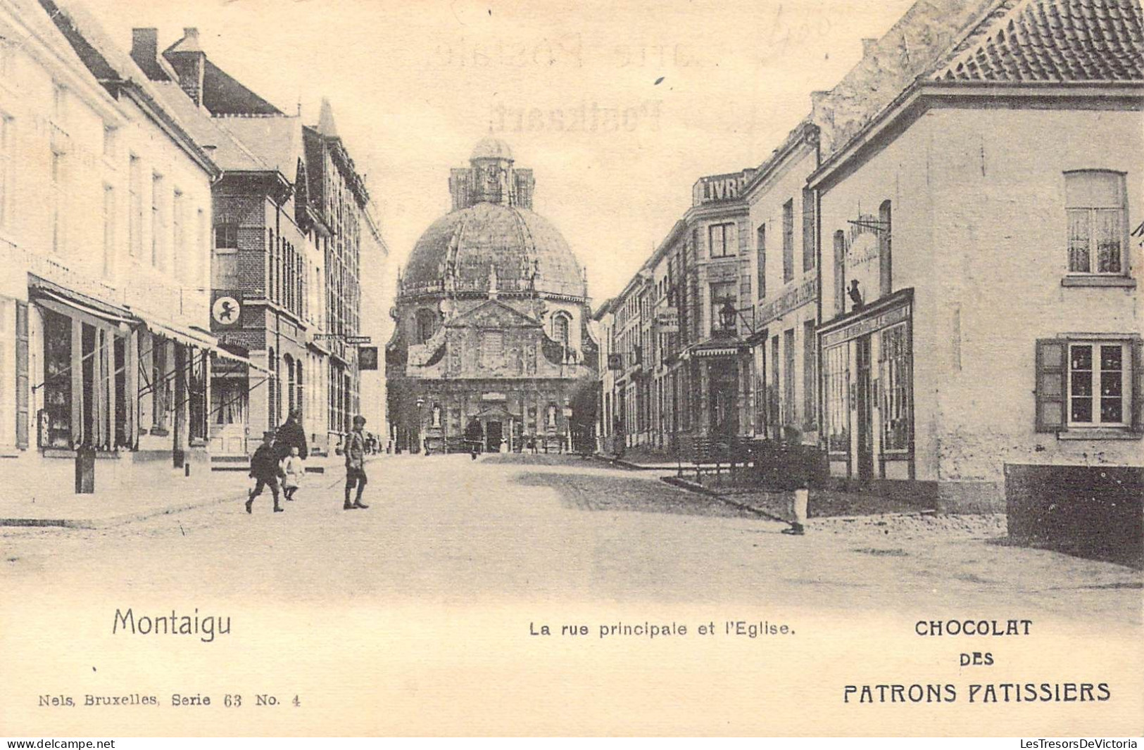 BELGIQUE - Montaigu - La Rue Principale Et L'Eglise - Carte Postale Ancienne - Otros & Sin Clasificación