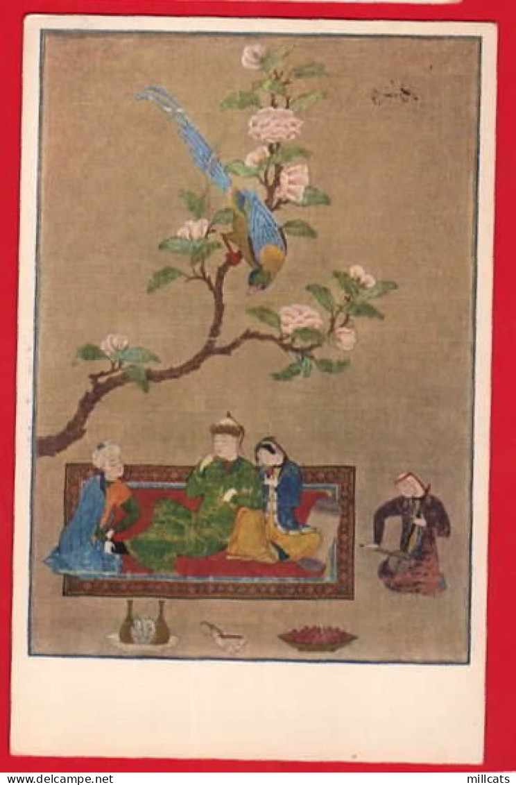 TURKESTAN  PRINCE AND LADY BENEATH FLOWERING CAMELIA TREE - Turkménistan