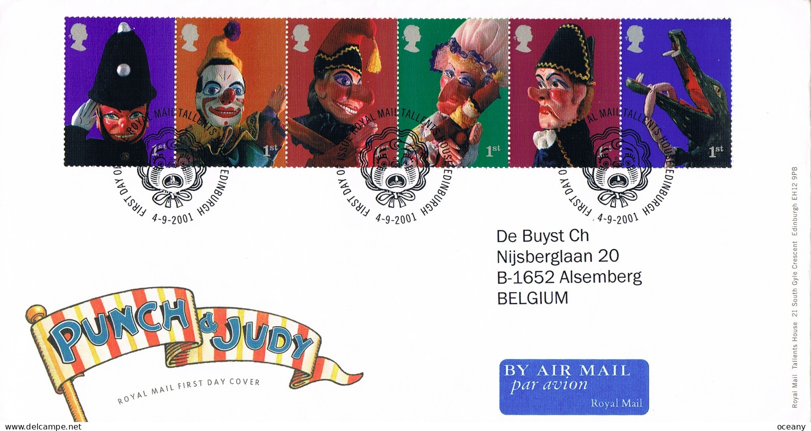 Grande-Bretagne - Théâtre De Marionnettes FDC 2266/2271 (année 2001) - 2001-2010 Decimal Issues