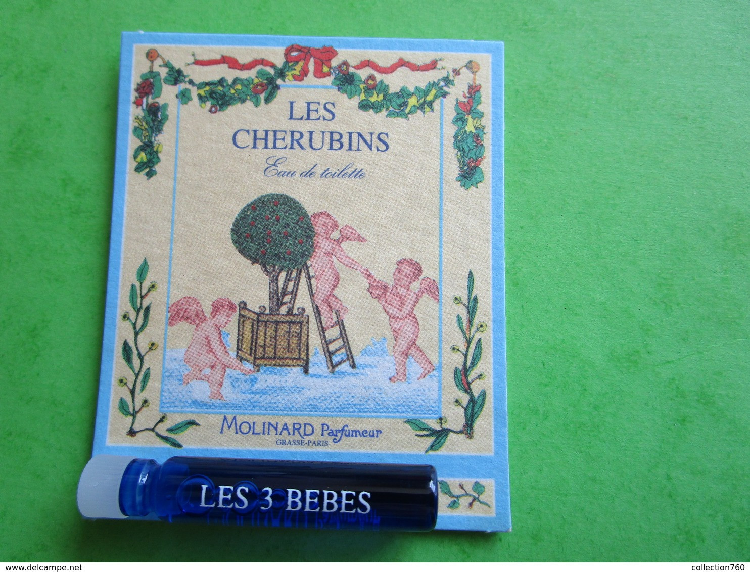MOLINARD - LES CHERUBINS - LES 3 BEBES -  (collector  Ne Pas Utiliser) Date Des Années 1990 - Echantillon Tube  Carte - Parfums - Stalen