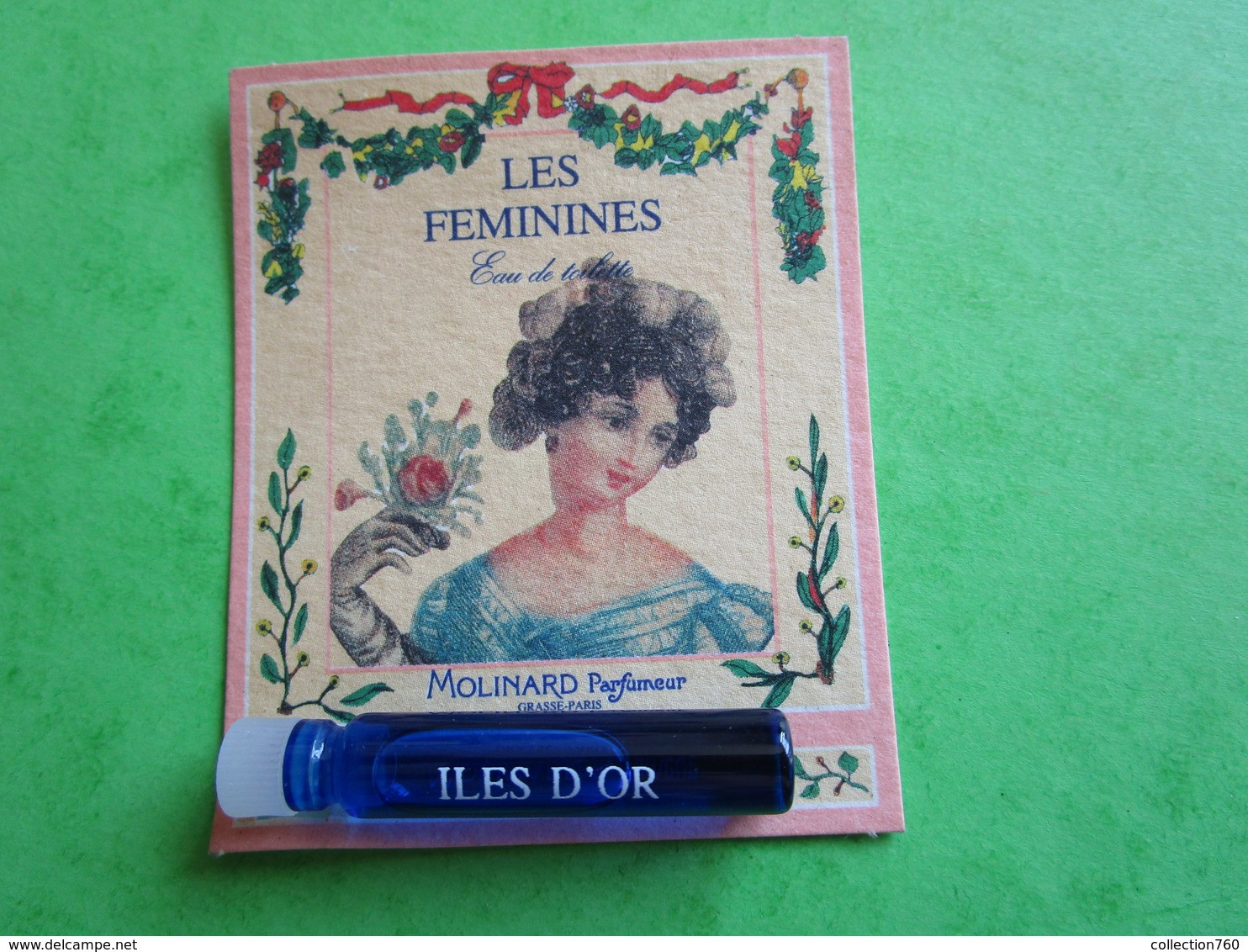 MOLINARD - LES FEMININES - ILES D'OR -  (collector  Ne Pas Utiliser) Date Des Années 1990 - Echantillon Tube  Carte - Muestras De Perfumes (testers)