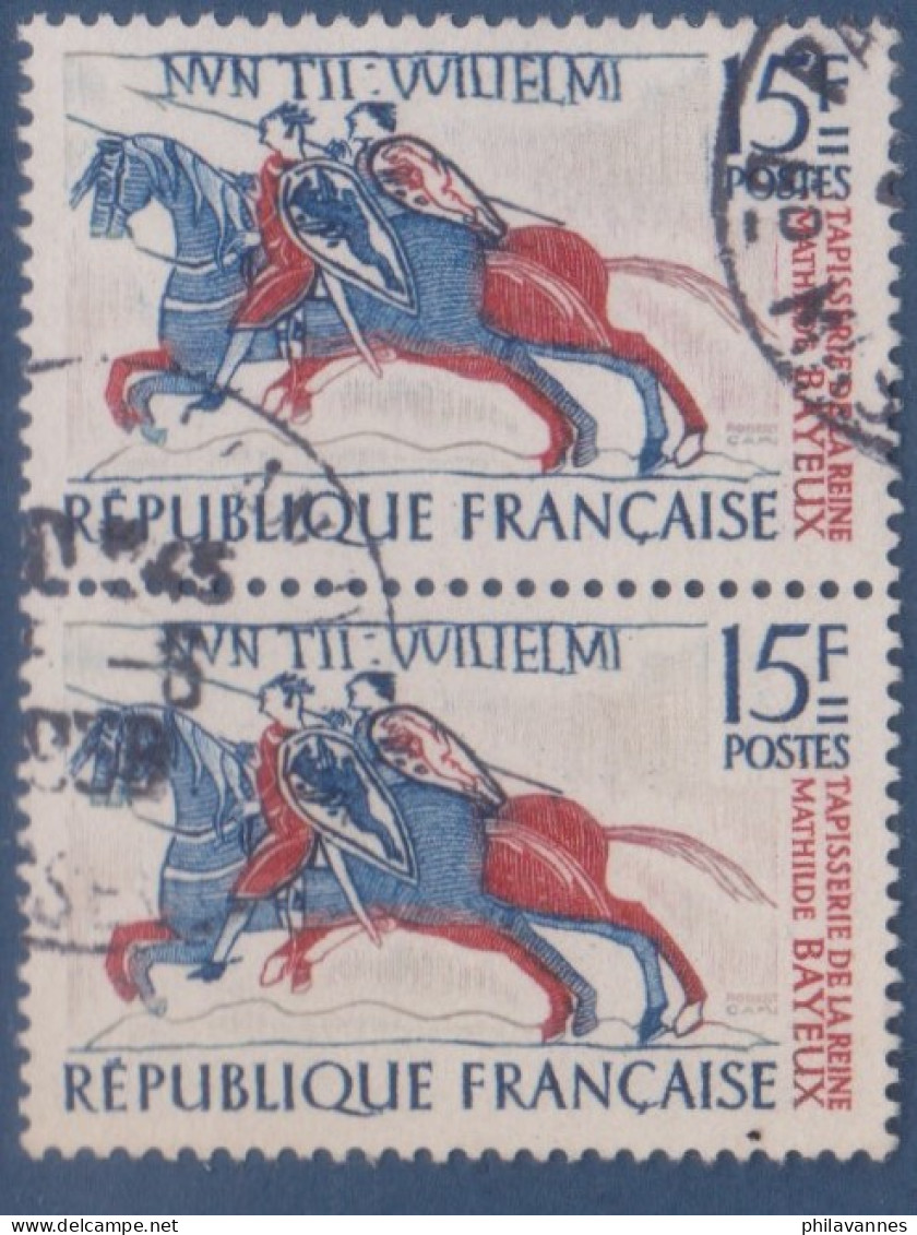 Tapisserie De Bayeux,  N°1172x2, Petite Variété, Liseré Ventral ( V2307B/15.3) - Used Stamps