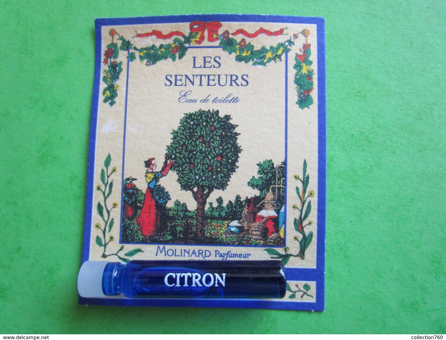 MOLINARD - LES SENTEURS - CITRON -  (collector - Ne Pas Utiliser) Date Des Années 1990 - Echantillon Tube Sur Carte - Parfums - Stalen