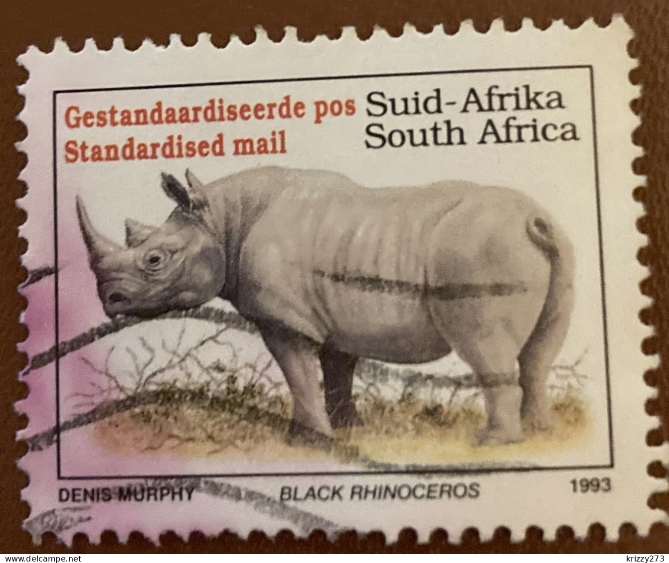 South Africa 1993 Endangered Fauna Diceros Bicorniss 45 C - Used - Usados