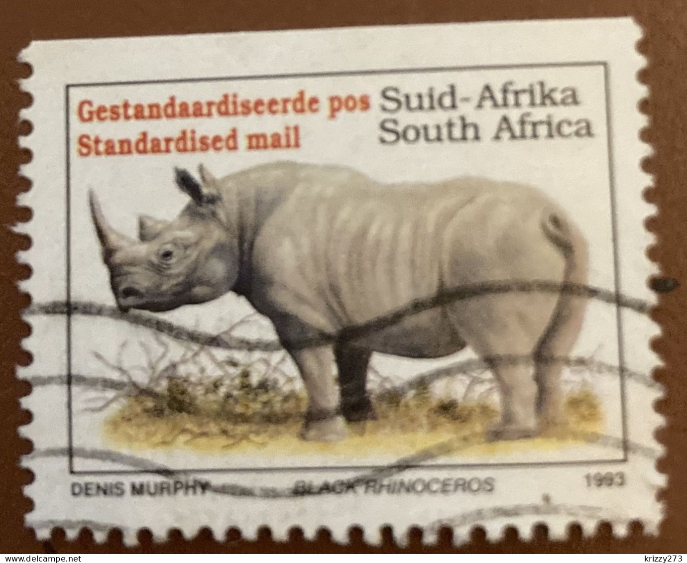 South Africa 1993 Endangered Fauna Diceros Bicorniss 45 C - Used - Gebraucht