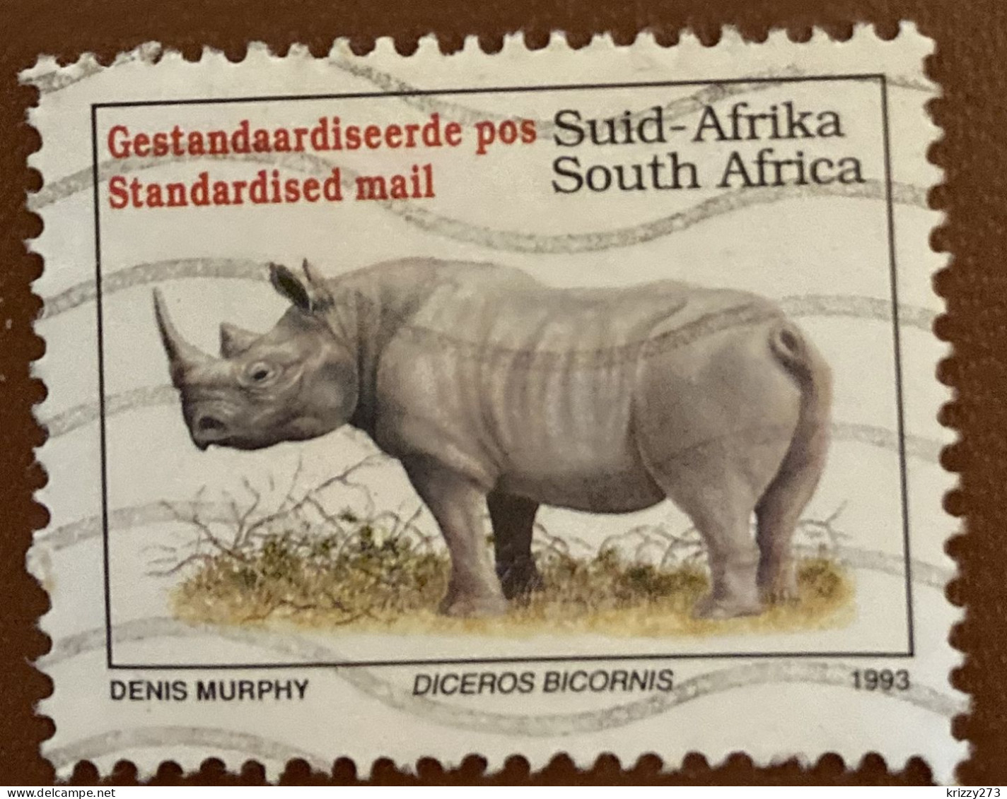 South Africa 1993 Endangered Fauna Diceros Bicorniss 45 C - Used - Usati