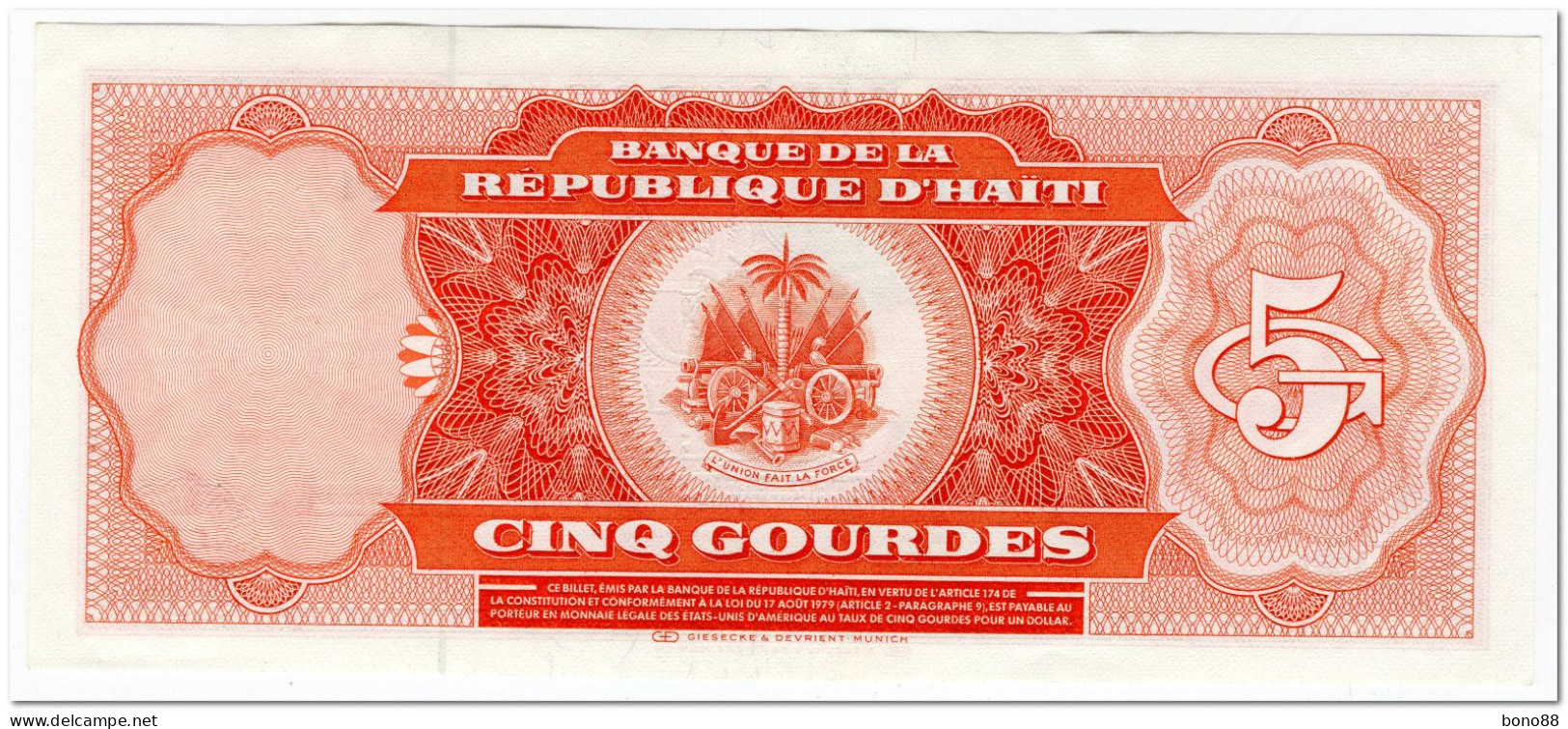 HAITI,5 GOURDES,L.1979 (1985) P.241,AU-UNC - Haiti