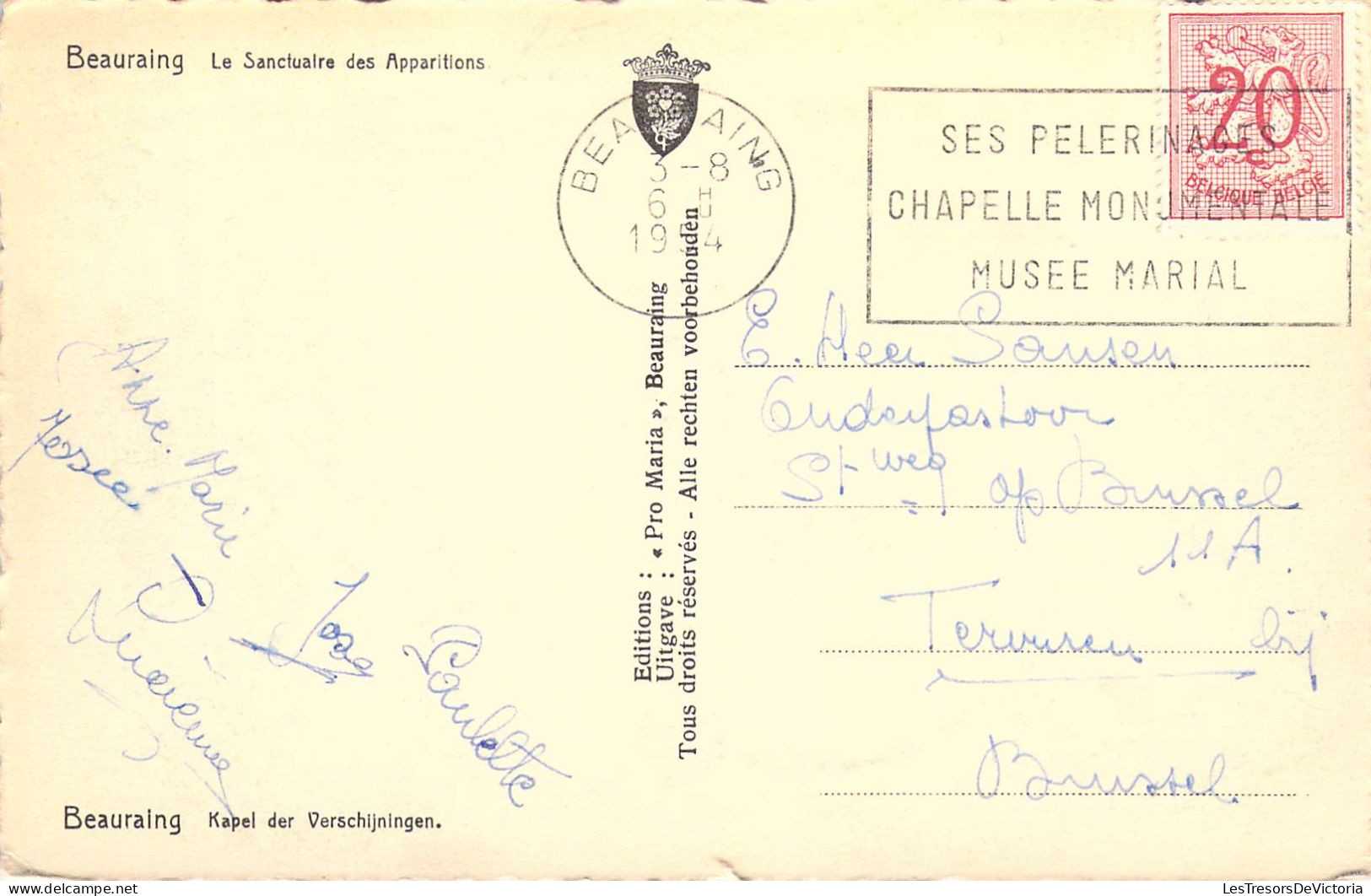 BELGIQUE - BEAURAING - Le Sanctuaire Des Apparitions - Editions Pro Maria - Carte Postale Ancienne - Beauraing