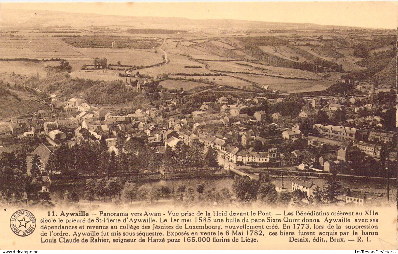 BELGIQUE - AYWAILLE - Panorama Vers Awan - Vue Prise De La Heid Devant Le Pont - Edit E Desaix - Carte Postale Ancienne - Aywaille