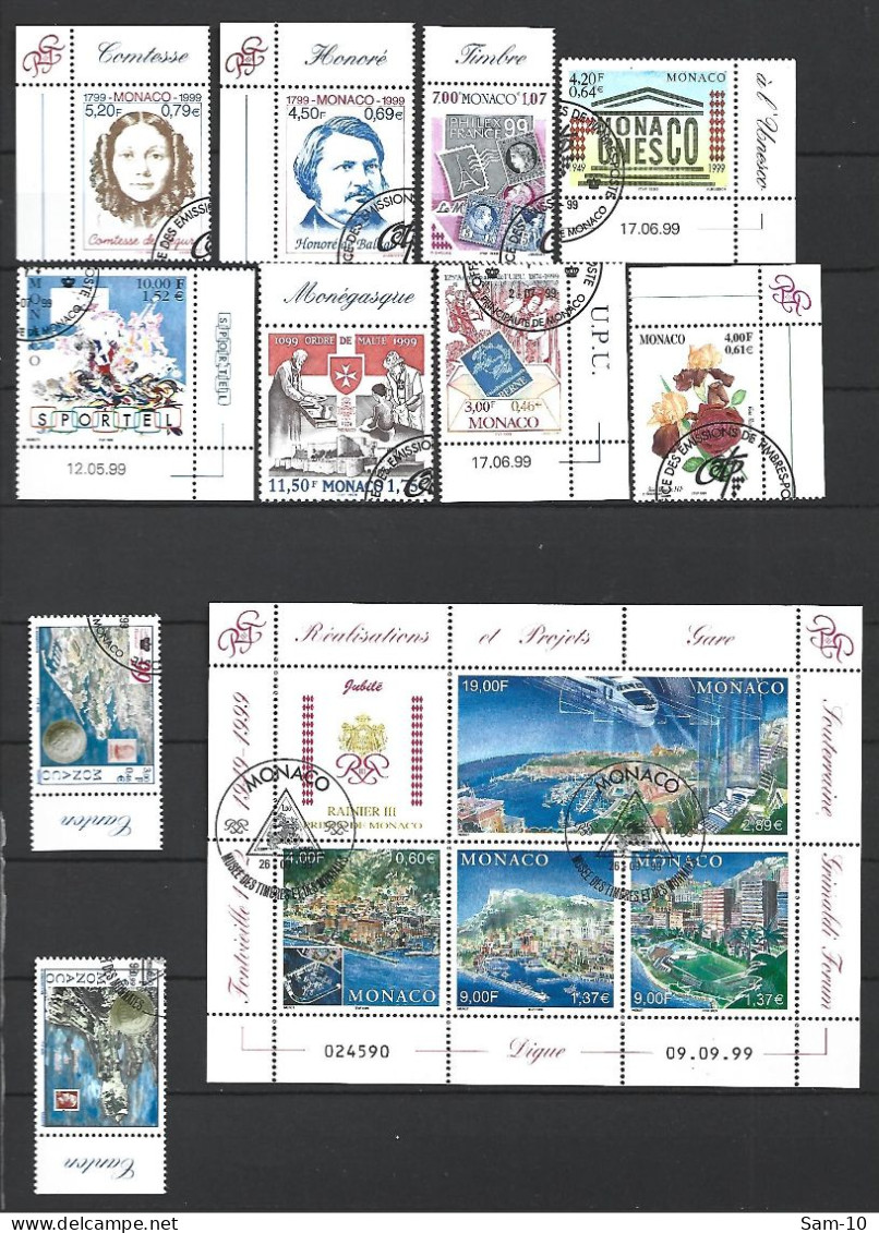 Timbre De Monaco Oblitéré N 2186 / 2229   Année 1999 - Gebruikt