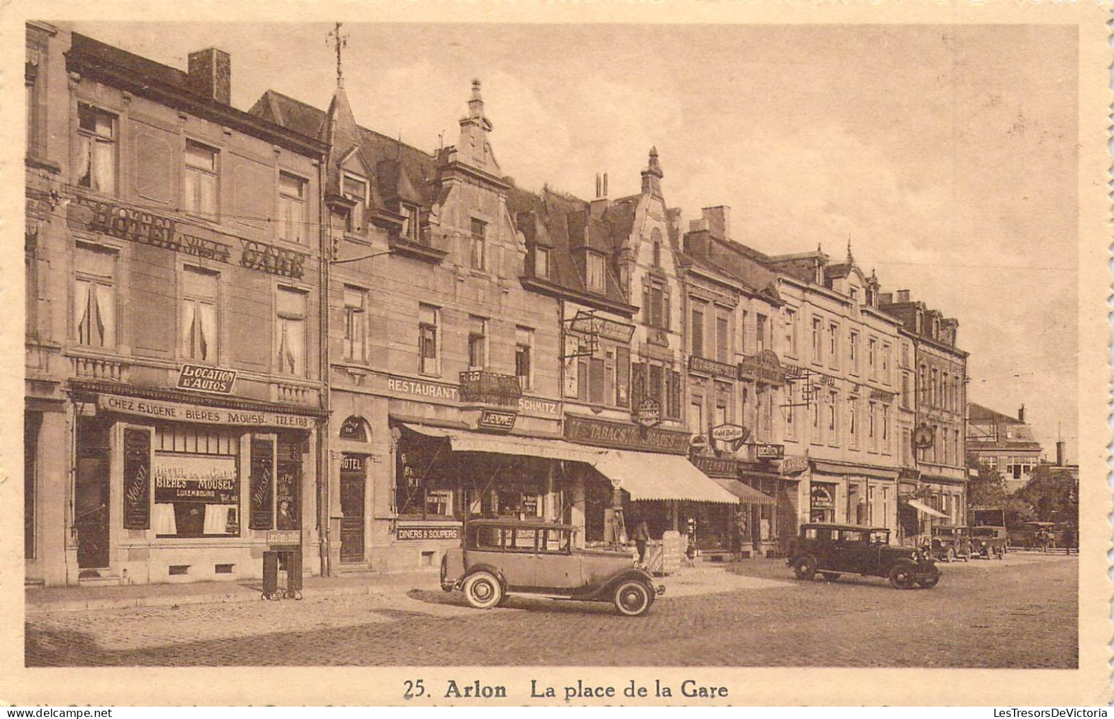 BELGIQUE - ARLON - La Place De La Gare - Carte Postale Ancienne - Arlon