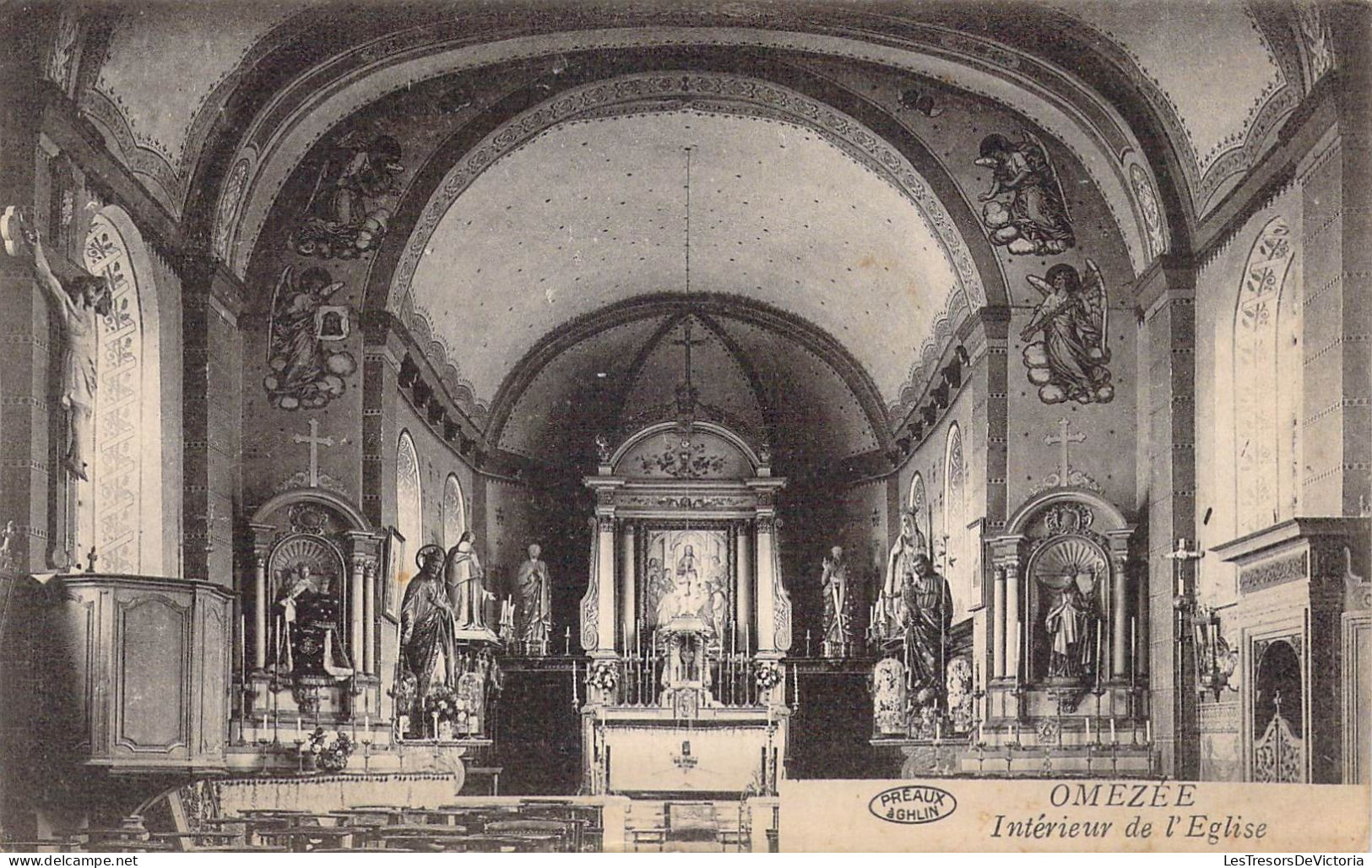 BELGIQUE - OMEZEE - L'Intérieur De L'Eglise - Carte Postale Ancienne - Other & Unclassified