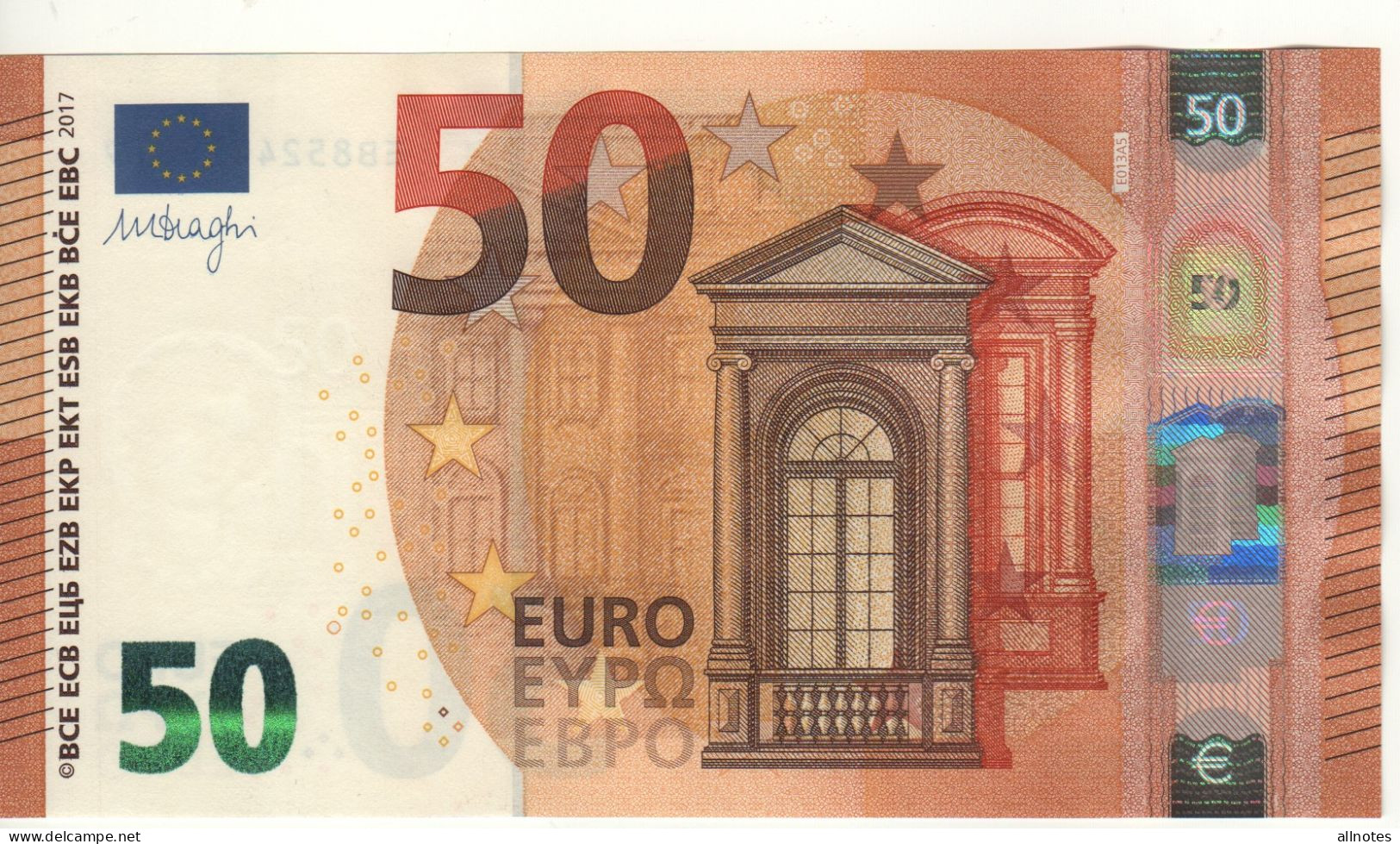 50 EURO  Firma   DRAGHI   E 013 A5   EB8524029915   /  FDS - UNC - 50 Euro