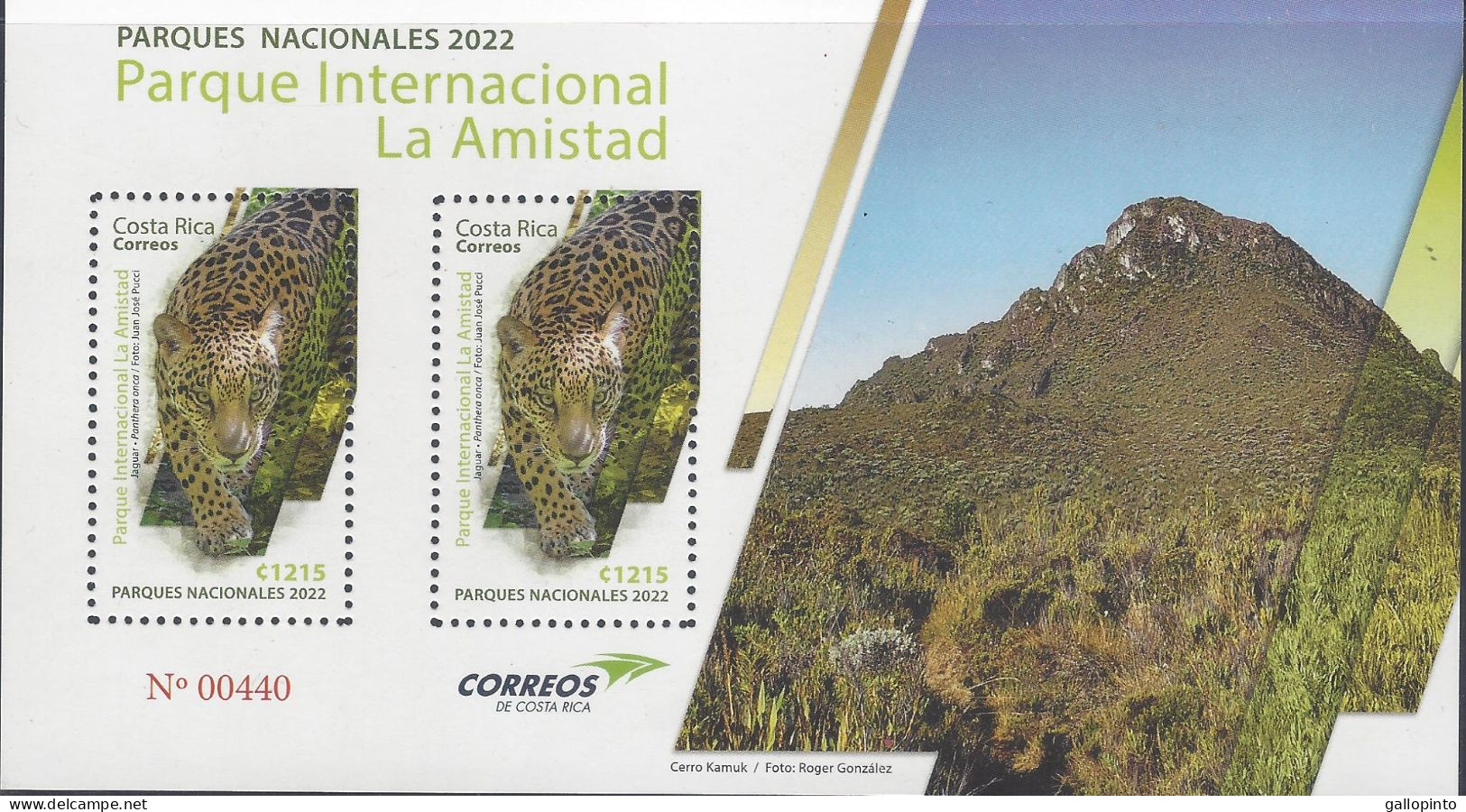 Costa Rica National Park, La Amistad, Friendship, International Park, Jaguar, MNH 2022 NEW - Costa Rica