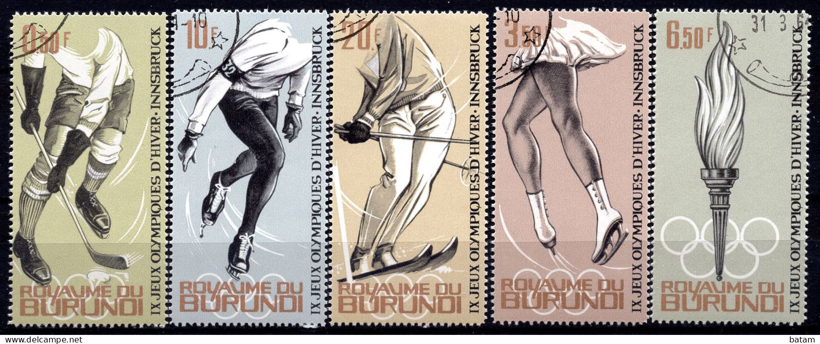 418 - Burundi - Olympic Games Innsbruck - Used Set - Inverno1964: Innsbruck