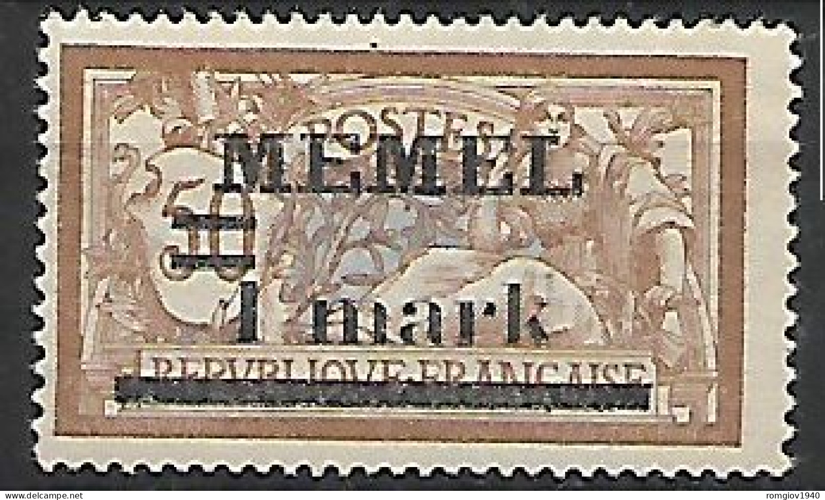 MEMEL OCCUPAZIONE TEDESCA  1920 FRANCOBOLLI DI FRANCIA  SOPRASTAMPATI UNIF. 26 MLH VF - Andere & Zonder Classificatie