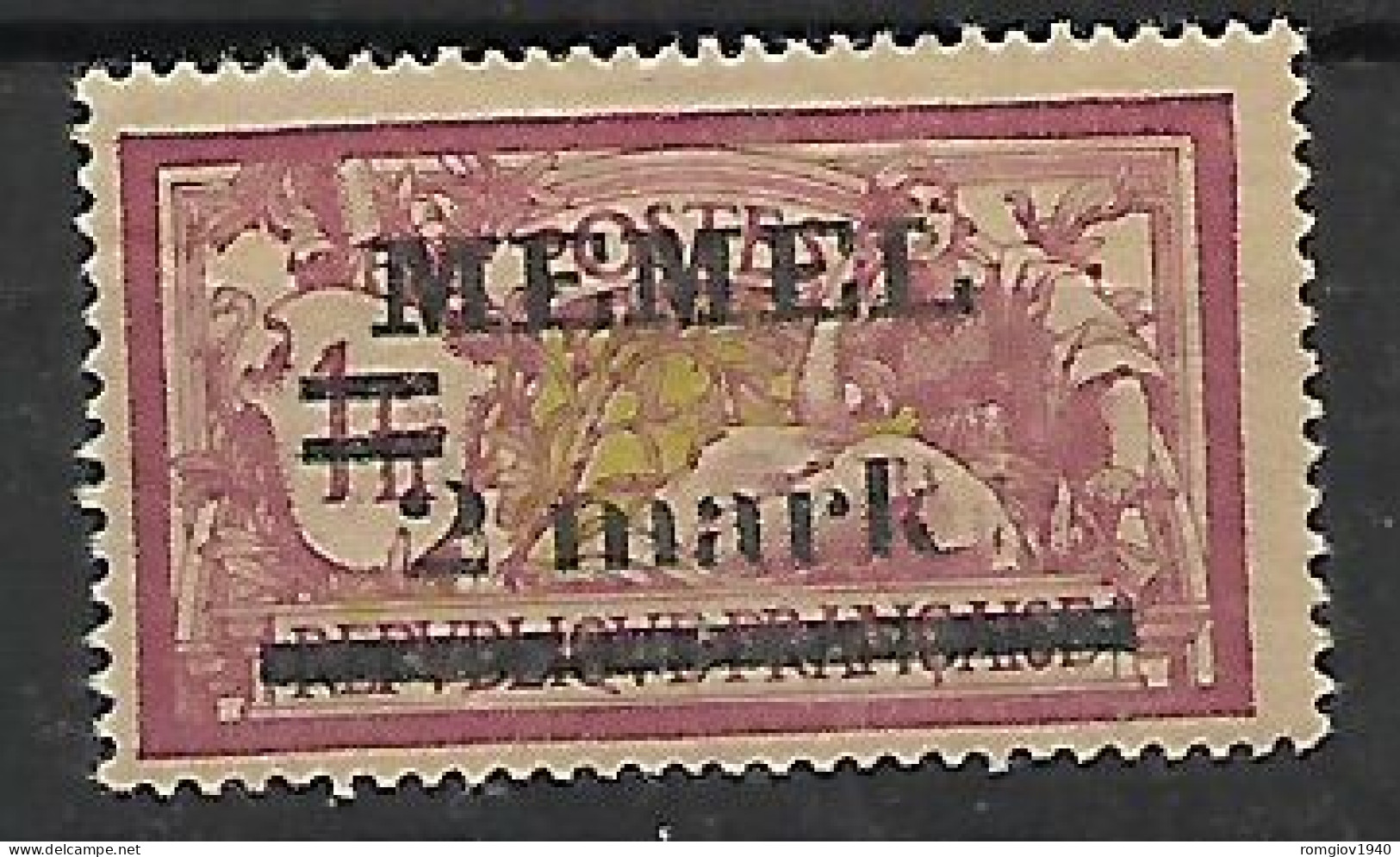 MEMEL OCCUPAZIONE TEDESCA  1920 FRANCOBOLLI DI FRANCIA  SOPRASTAMPATI UNIF. 28  MLH VF - Sonstige & Ohne Zuordnung