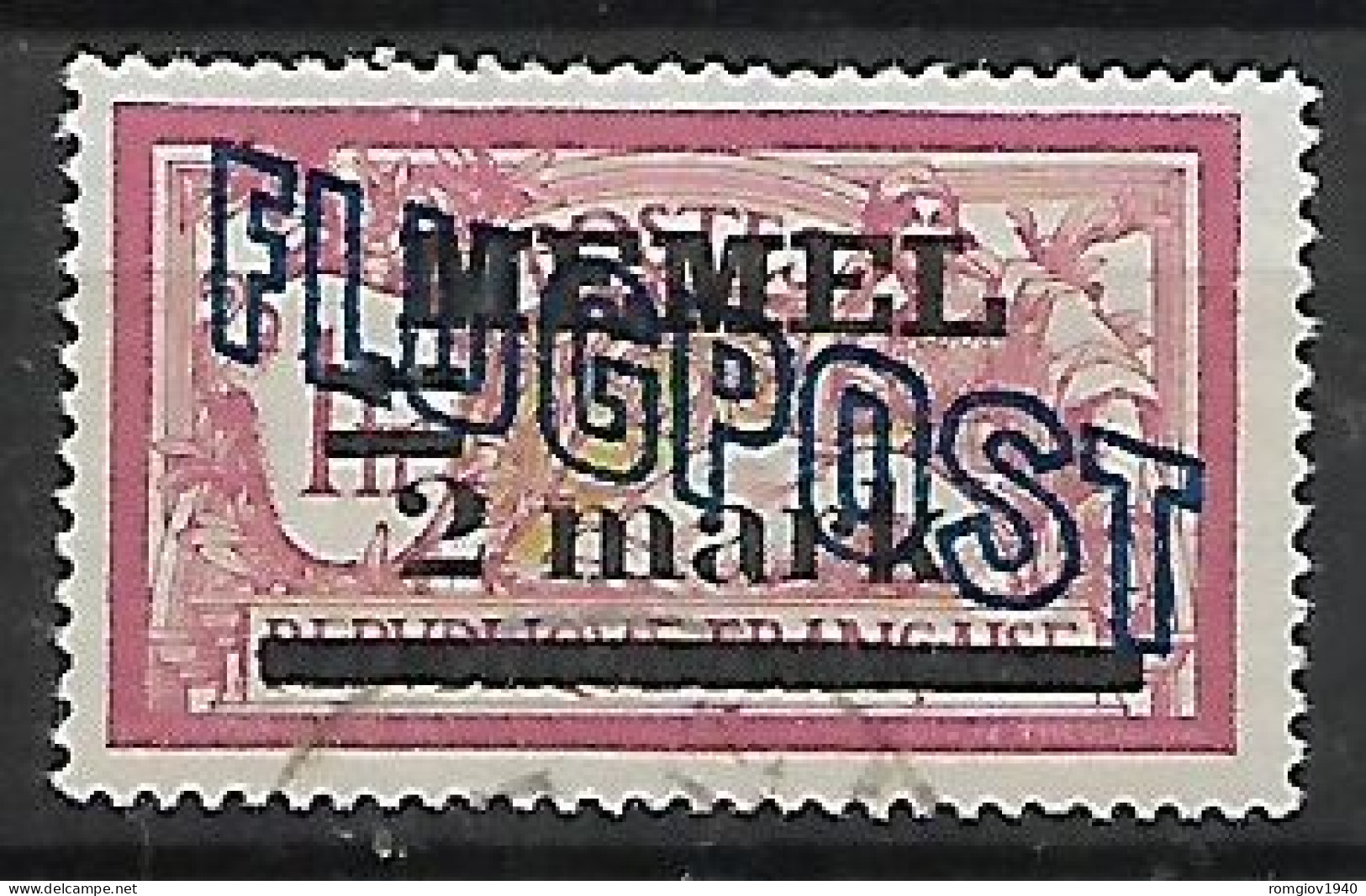 MEMEL OCCUPAZIONE TEDESCA  1921 POSTA AEREA FRANCOBOLLI SOPRASTAMPATI UNIF. A5  USATO VF - Otros & Sin Clasificación