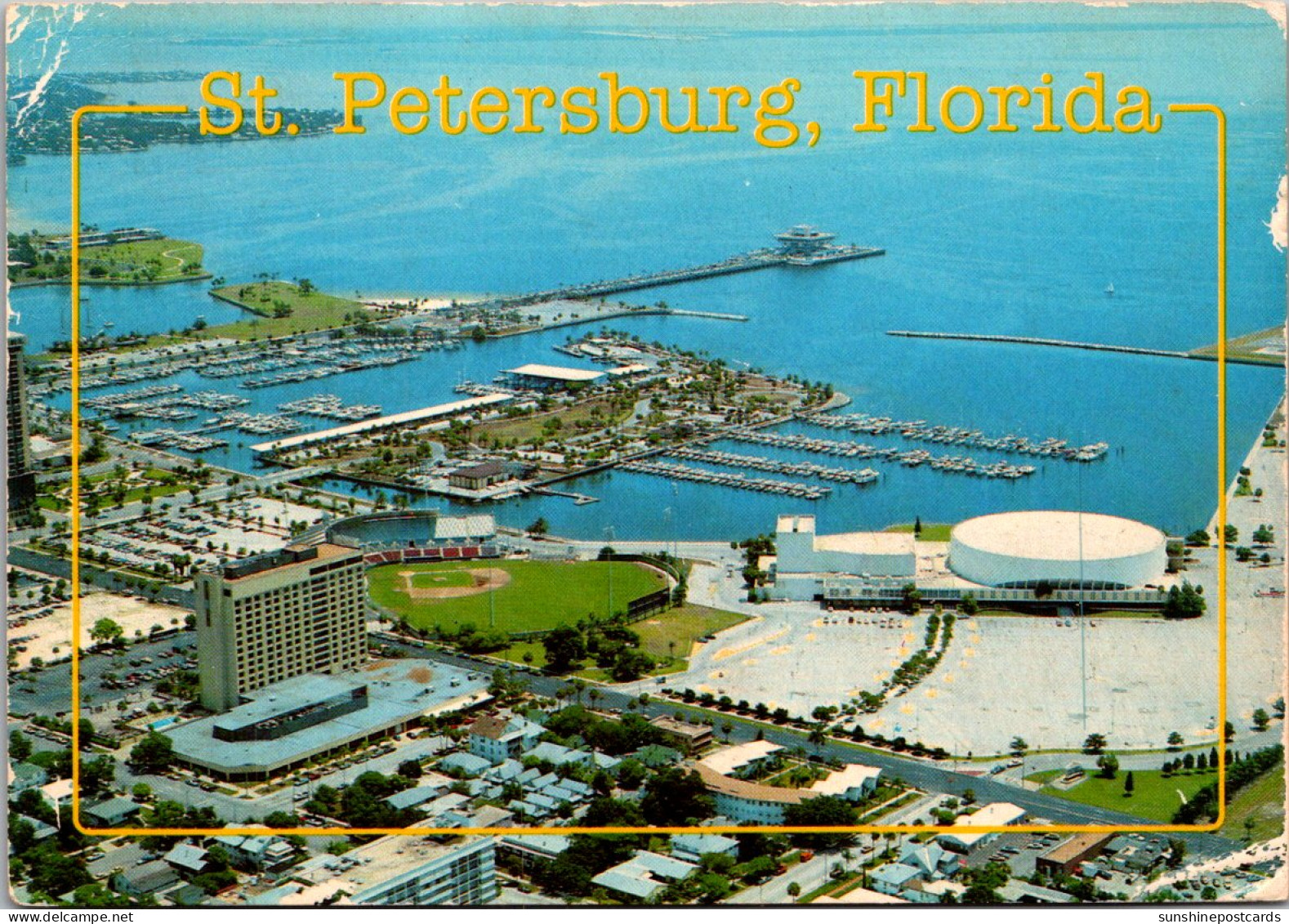 Florida St Petersburg Aerial View Of Downtown Showing Marina And Pier - St Petersburg