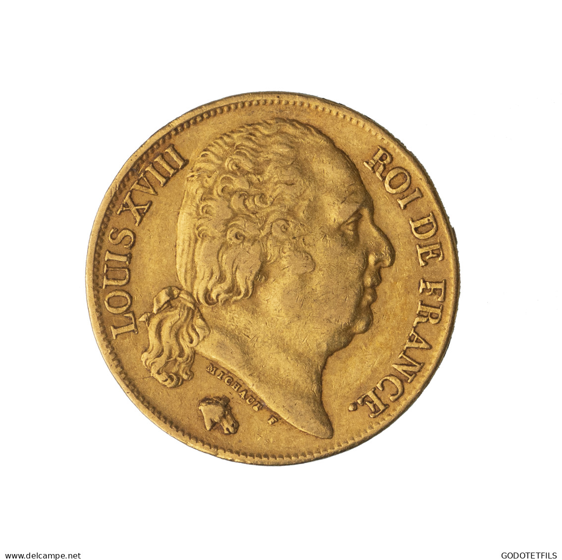 20 Francs Or Louis XVIII 1818 Paris - 20 Francs (oro)