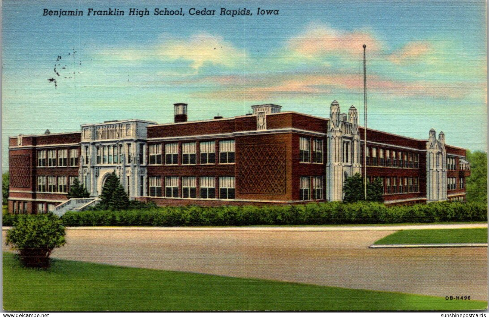 Iowa Cedar Rapids Benjamin Franklin High School 1949 Curteich - Cedar Rapids