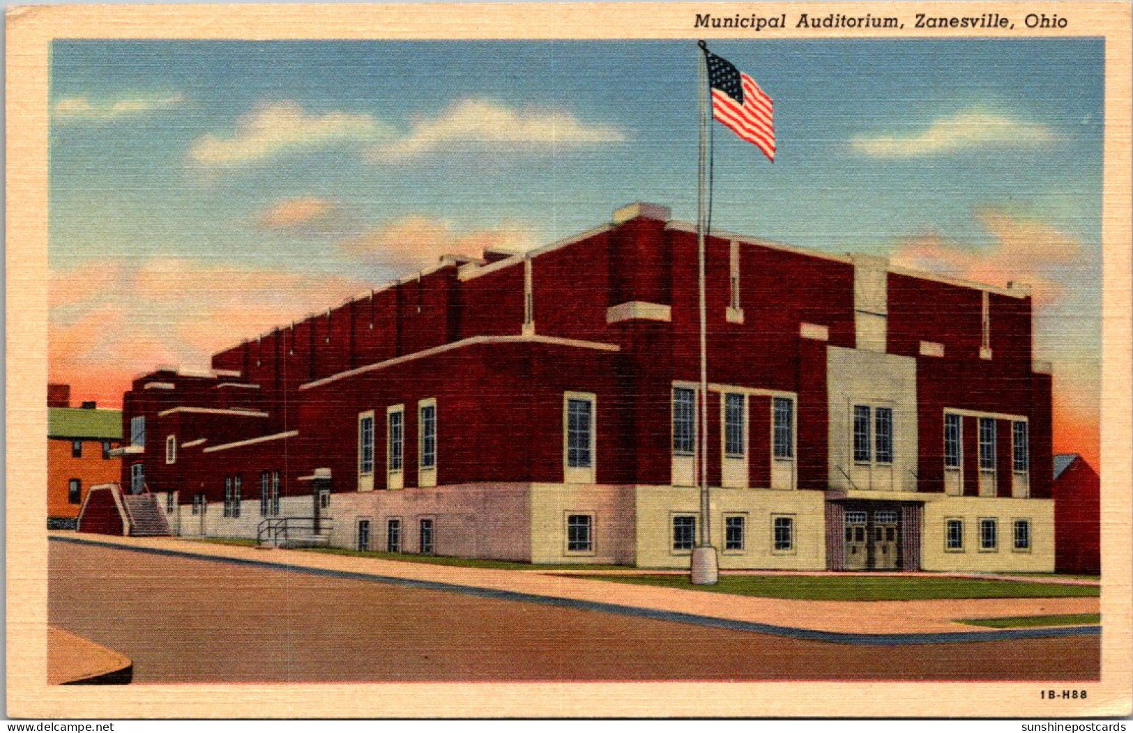 Ohio Zanesville Municipal Auditorium Curteich - Zanesville