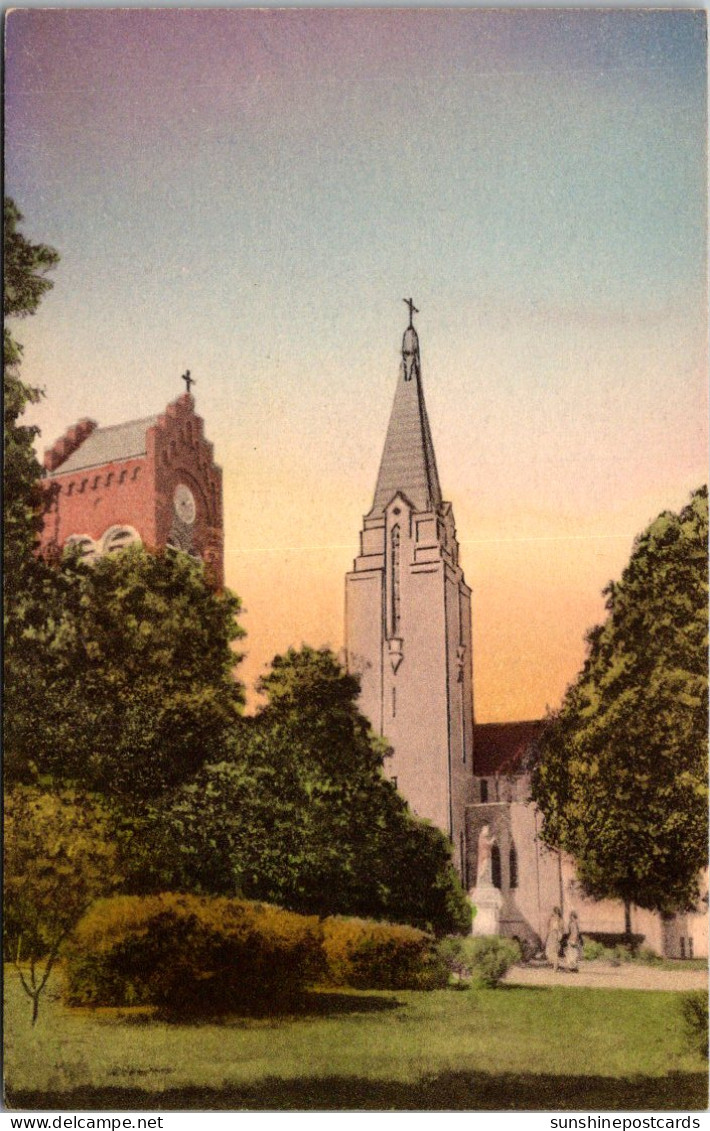 South Dakota Yankton Mount Mary College Bishop Marty Memorial Chapel Handcolored Albertype - Sonstige & Ohne Zuordnung