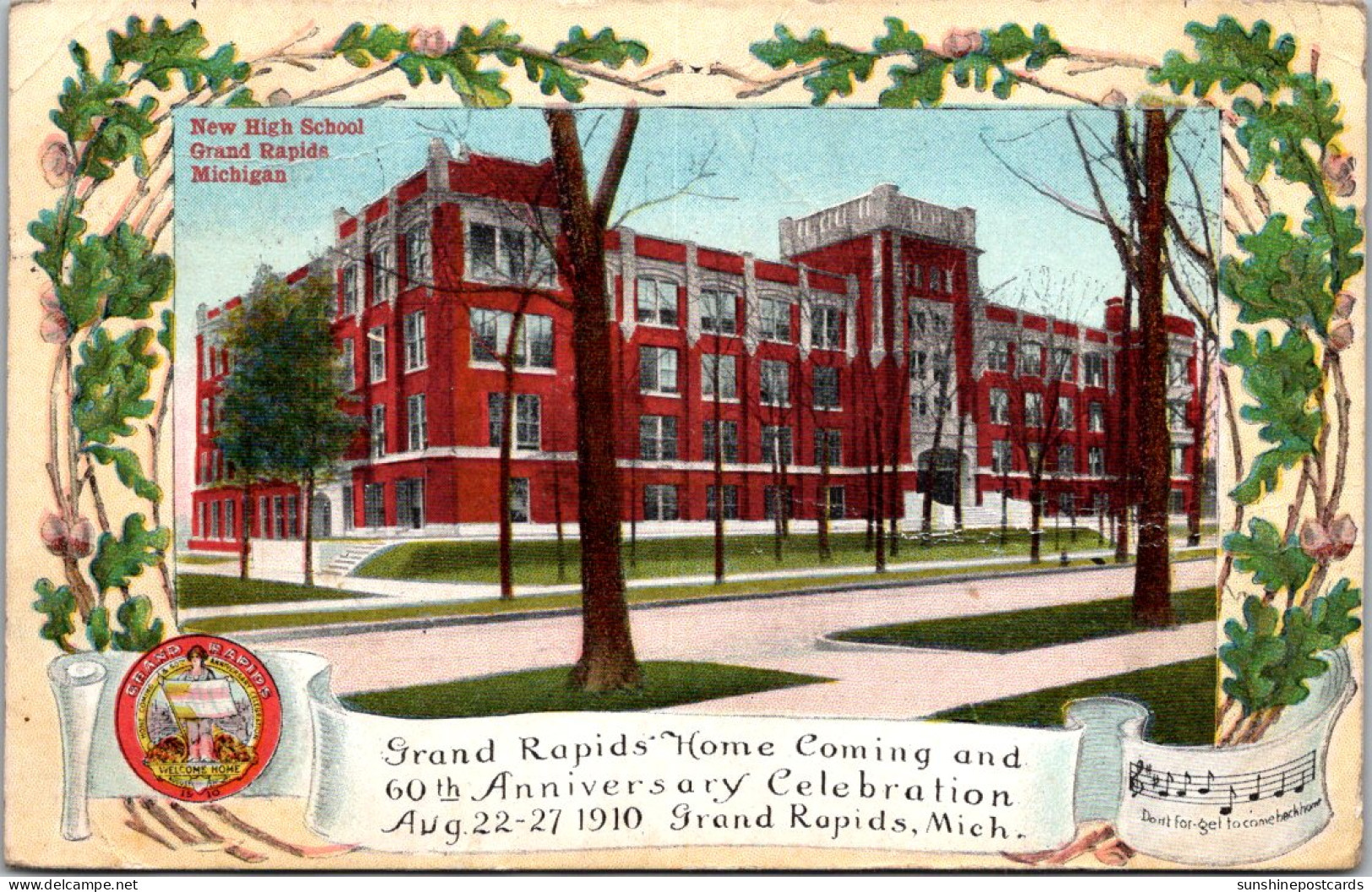 Michigan Grand Rapids New High School Home Coming And 60th Anniversary Celebration 1910 - Grand Rapids