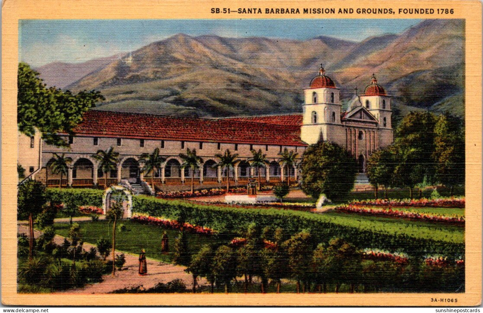 Californi Santa Barbara MIssion And Grounds Founded 1786 Curteich - Santa Barbara