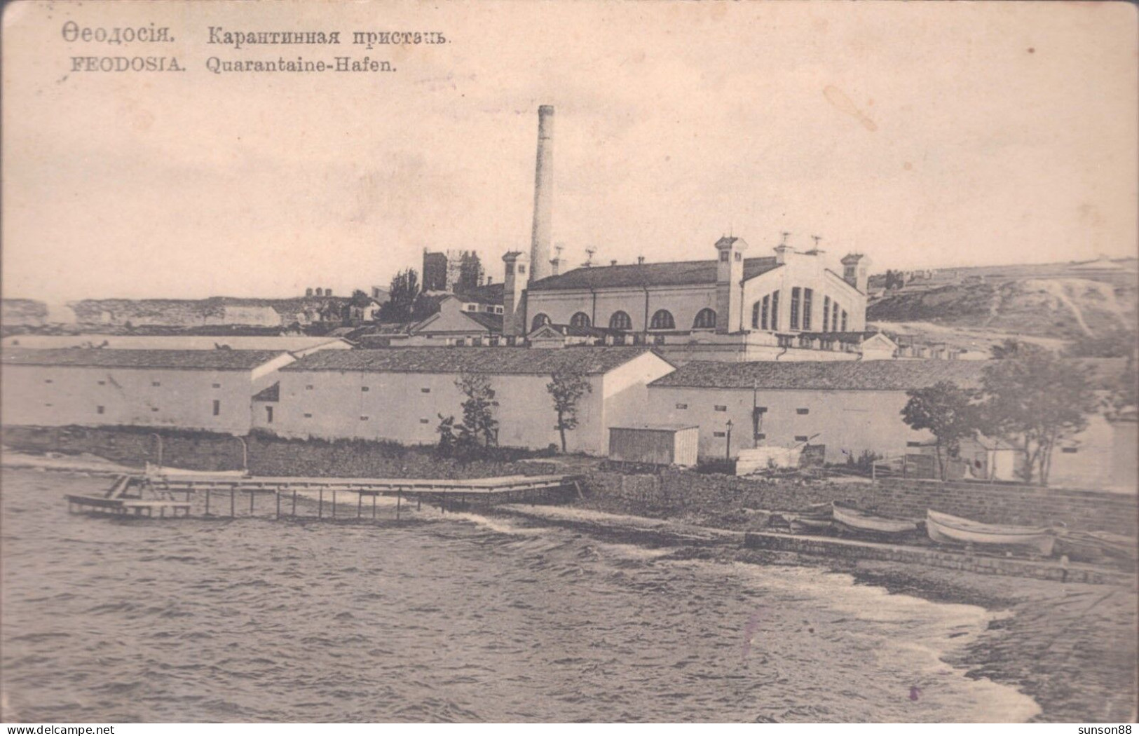 RUSSIA WWI Fieldpost,Tavrg,1916.  Sochi Chernom.  Picture Postcard: Quarantine-Hafen. - Santé