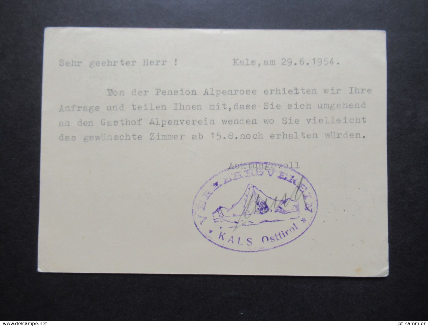 Österreich 1954 2x Bildganzsache Oetz im Oetztal 1x mit Stempel Verkehrsverein Kals Osttirol beide nach Hannover gesend