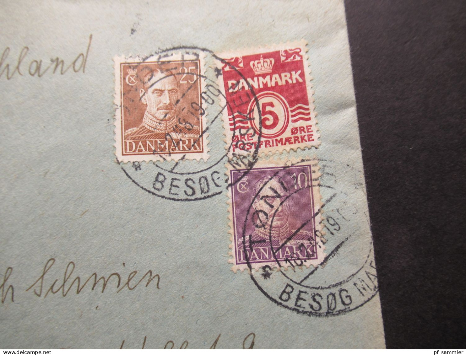 Dänemark 1948 MiF Grenzgebiet Stempel Tonder Besog Nach Elmshorn In Holstein Mit Ank. Stempel - Storia Postale