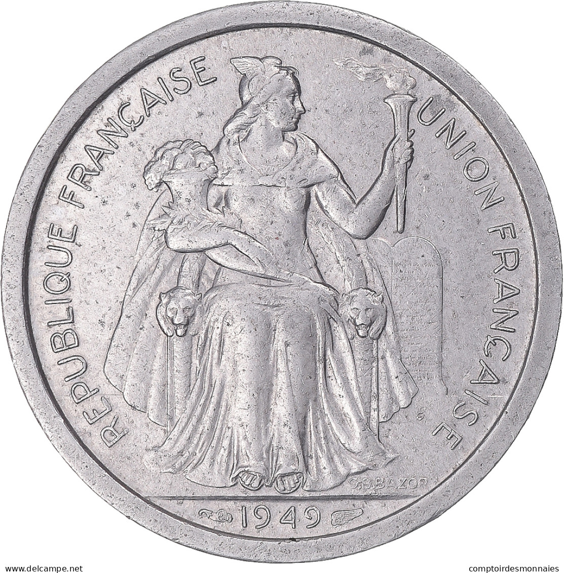 Monnaie, Nouvelle-Calédonie, 2 Francs, 1949 - Nouvelle-Calédonie