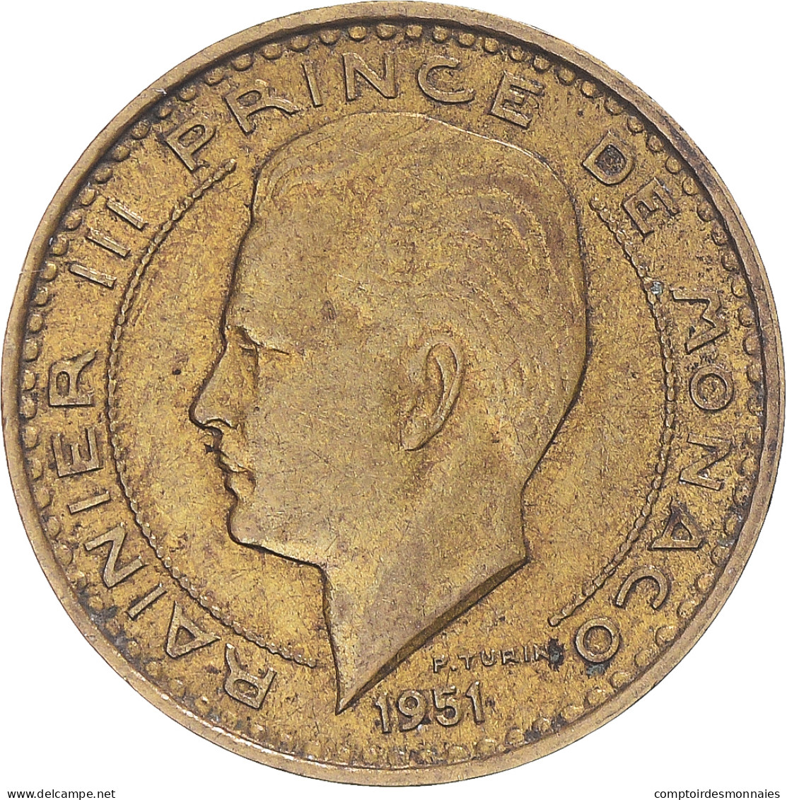 Monnaie, Monaco, 10 Francs, 1951 - 1949-1956 Anciens Francs