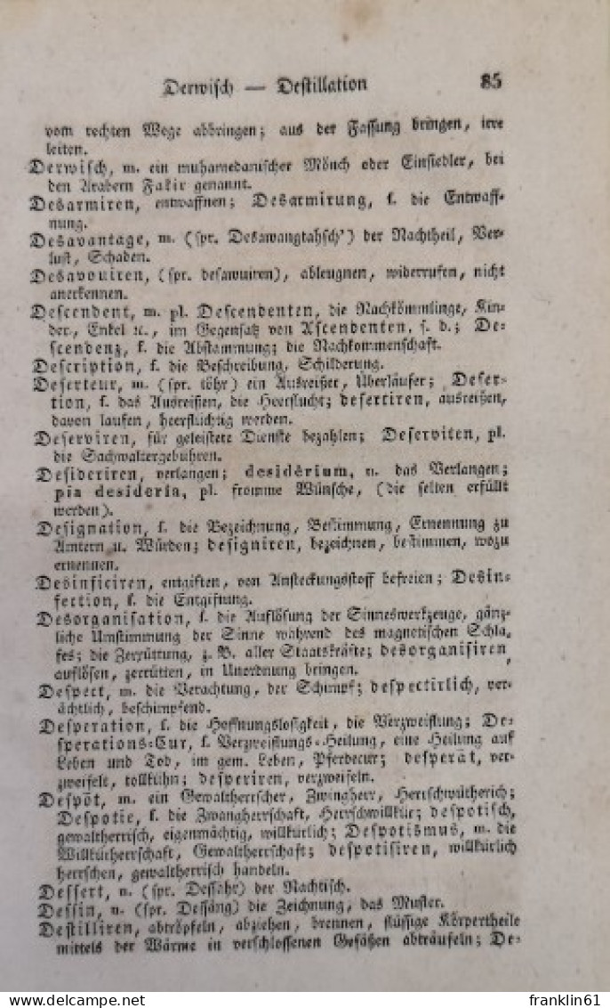 Verdeutschendes Und Erklärendes Fremdwörterbuch Zum Schul- Und Hausgebrauch, - School Books