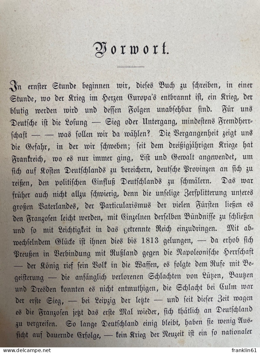 Die Neuesten Weltereignisse 1870-71. Oder: Der Große Kampf Der Deutschen Nation Gegen Frankreich. - 4. Neuzeit (1789-1914)
