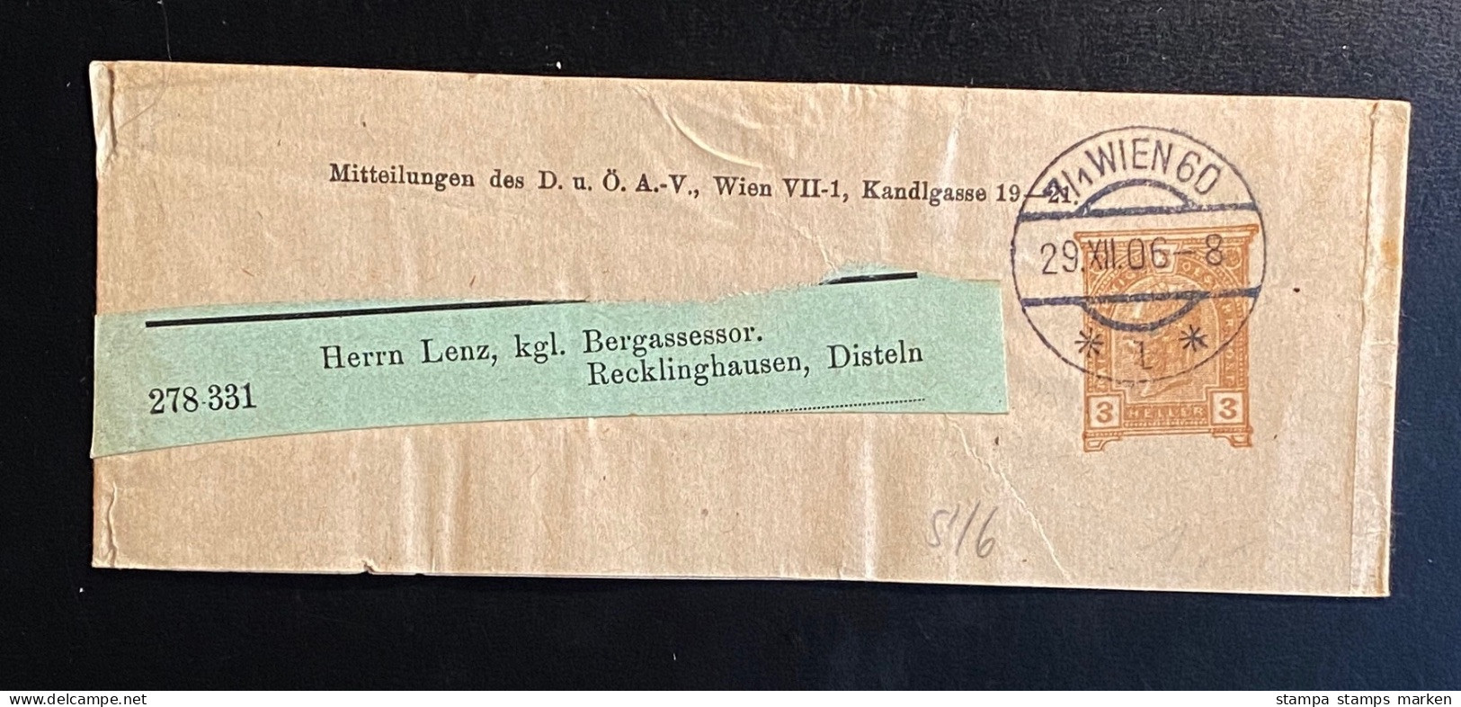 Österreich 1899 Ganzsache Streifband Mi. S 6 Gestempelt/o Wien - Bandes Pour Journaux