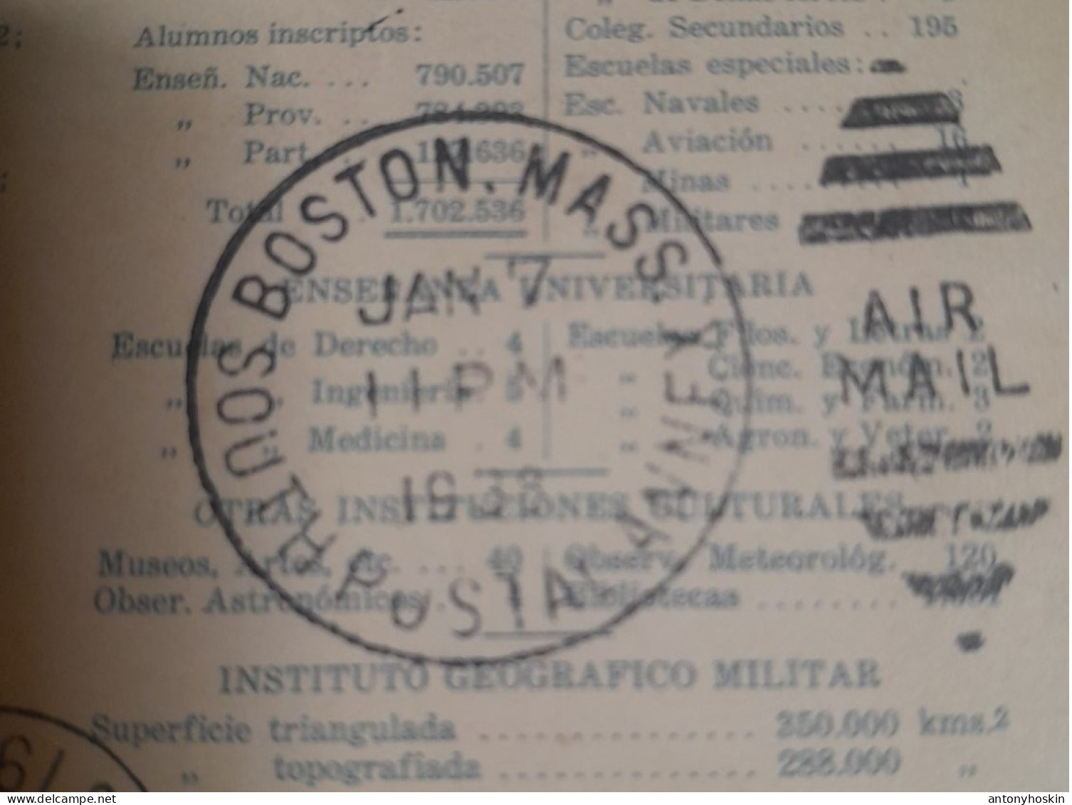 28 December 1937 First Airmail New Zealand -USA. - Luftpost