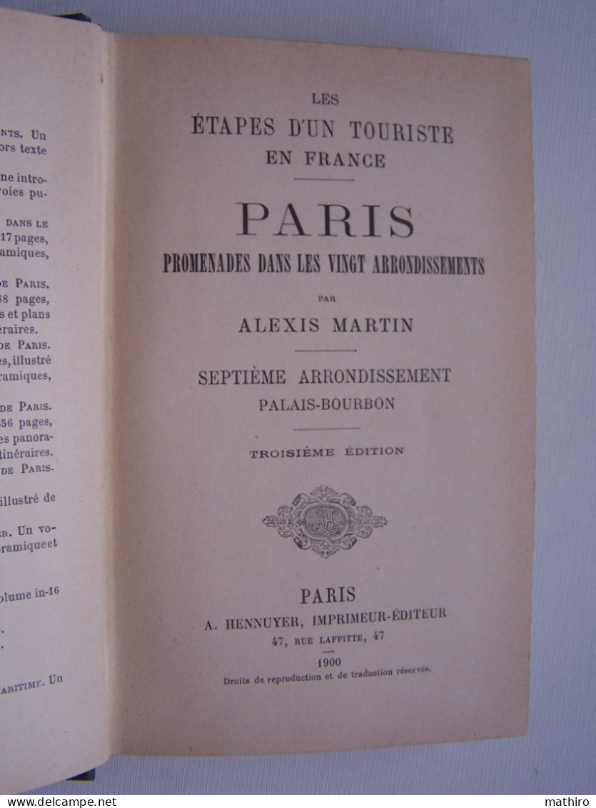 Paris,promenade Dans Les Vingt Arrondissements Par A.Martin,3 ème édition,1900 - Ile-de-France