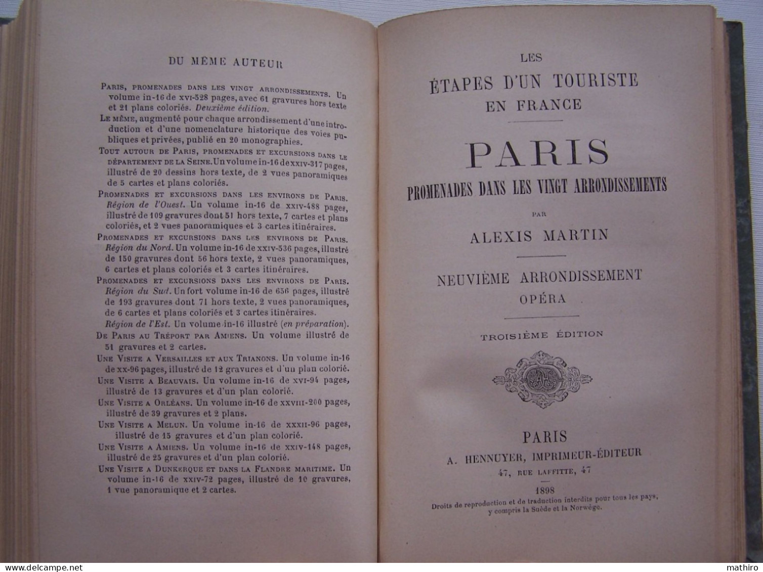 Paris,promenade dans les vingt arrondissements par A.Martin,3 ème édition,1900