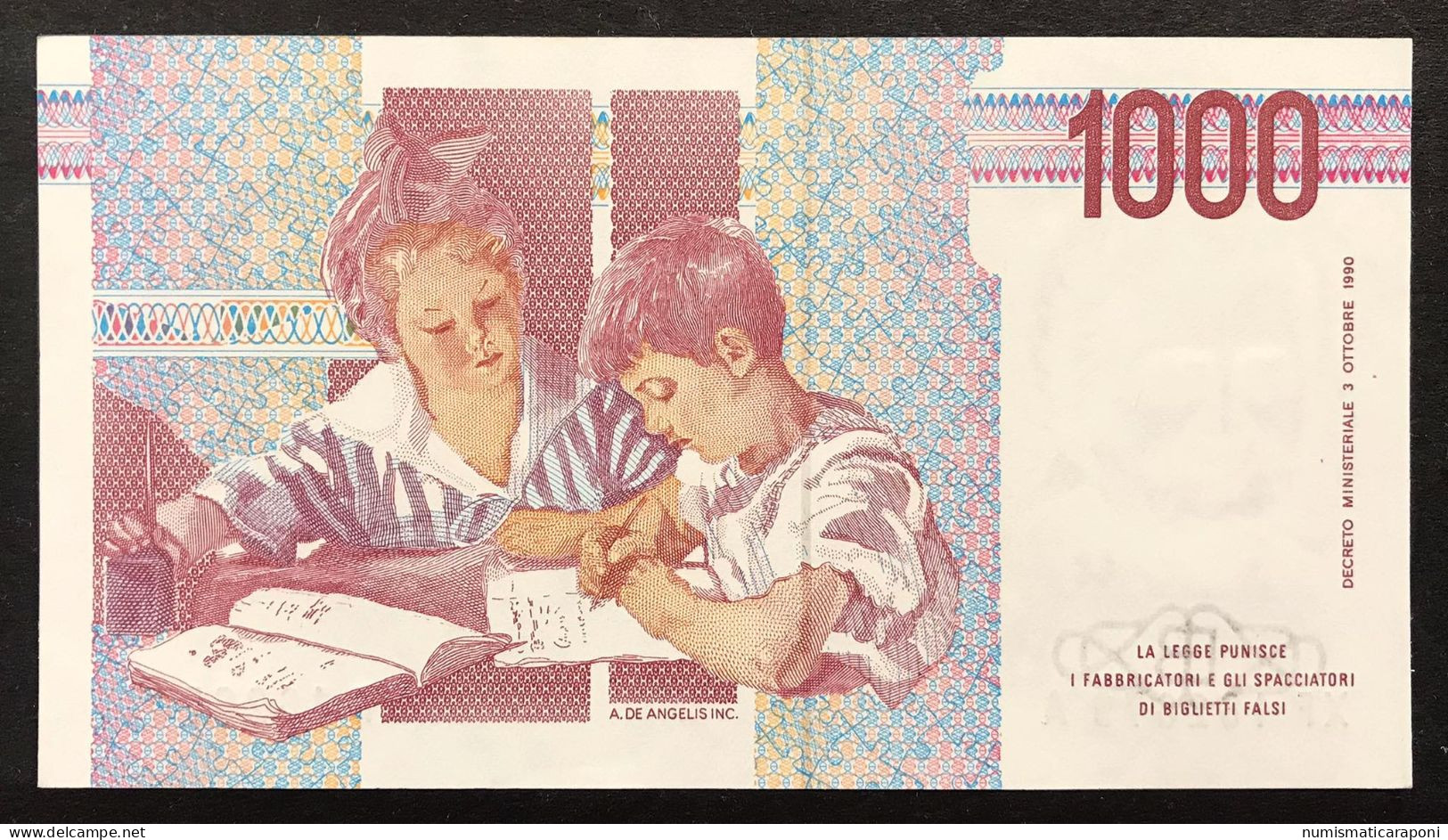 1000 LIRE Maria Montessori SERIE Sostitutiva XF...A 1990 Fds  LOTTO 4675 - 1000 Liras