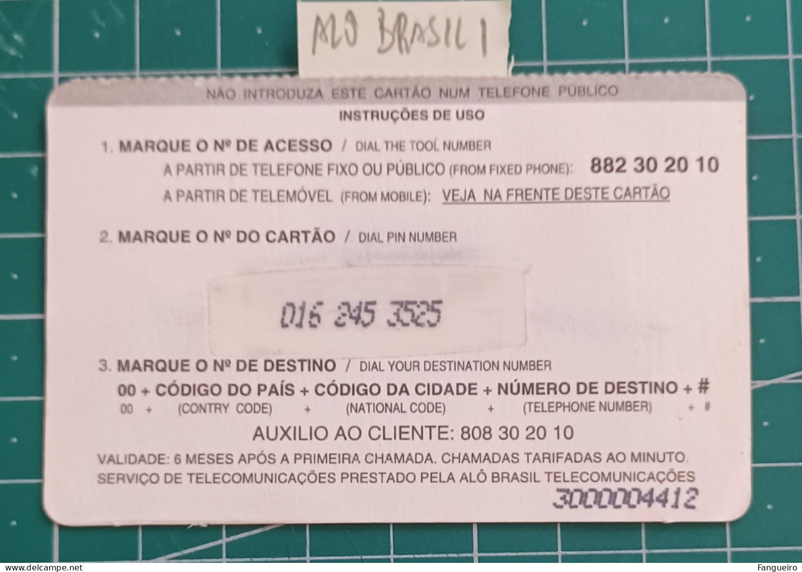 PORTUGAL PREPAID USED PHONECARD ALÔ BRASIL - Portugal