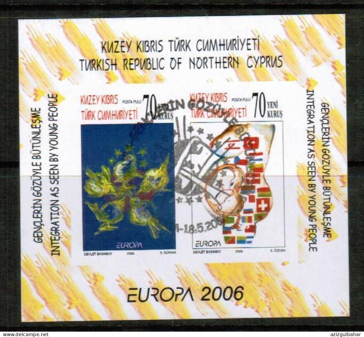 2006 - EUROPA  - INTEGRATION AS SEEN BY YOUR PEOPLE -  TURKISH CYPRIOT STAMPS - USED BLOCK - Gebraucht