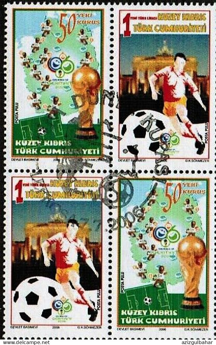 2006 - FOOTBALL  - FIFA -  TURKISH CYPRIOT STAMPS -USED - Oblitérés