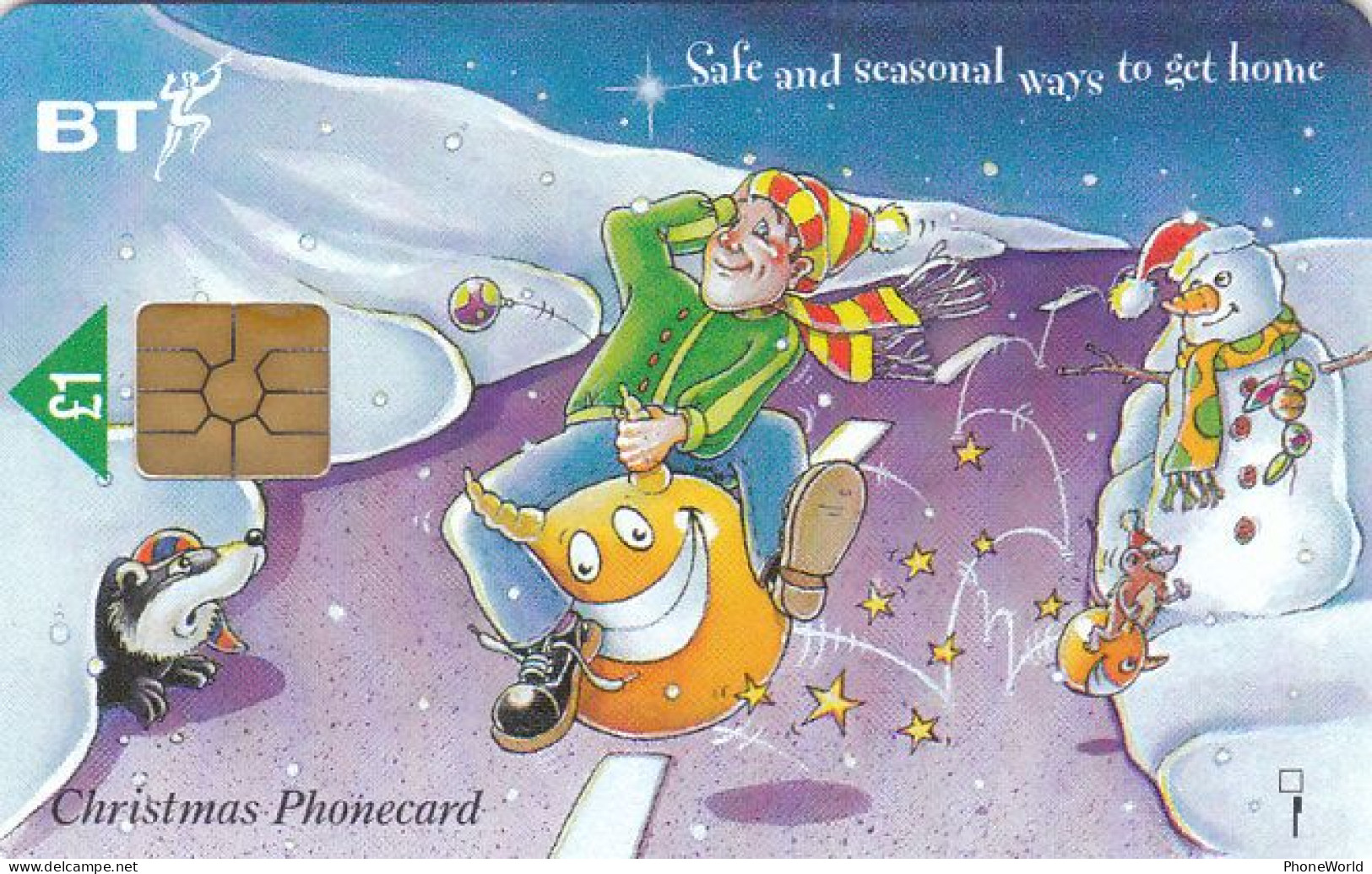 BT Folder With 6 Anti-drink Christmas Phonecards, Including Space Hopper And Panto Horse, Mint - BT Zivile Luftfahrt