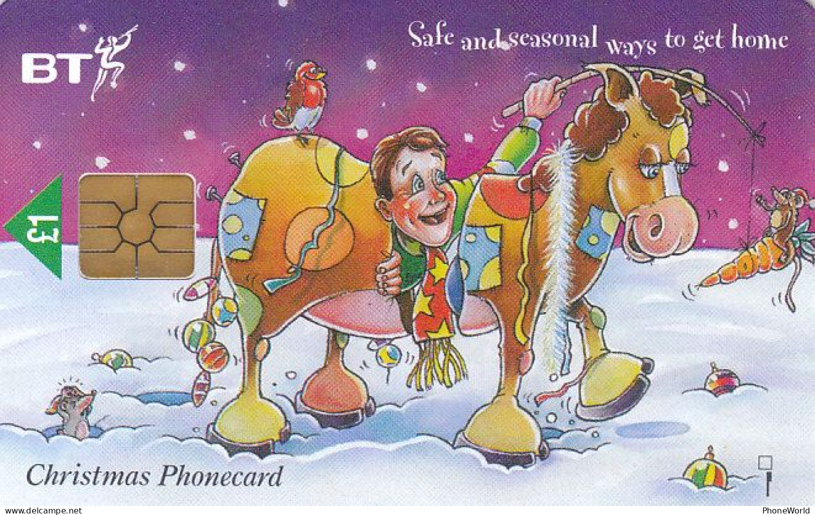 BT,  Panto Horse, Anti-drink Campaign, Christmas'96 & Safe And Seasonal Ways To Get Home, RRR - Bt Thematische Uitgaven Van Burgerlijke Vliegtuigen