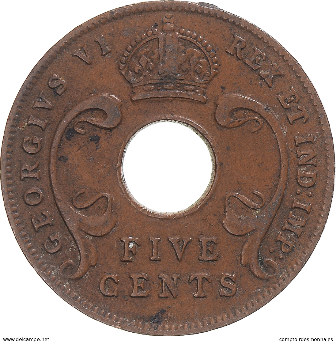 Monnaie, Afrique Orientale, 5 Cents, 1937 - Colonie Britannique