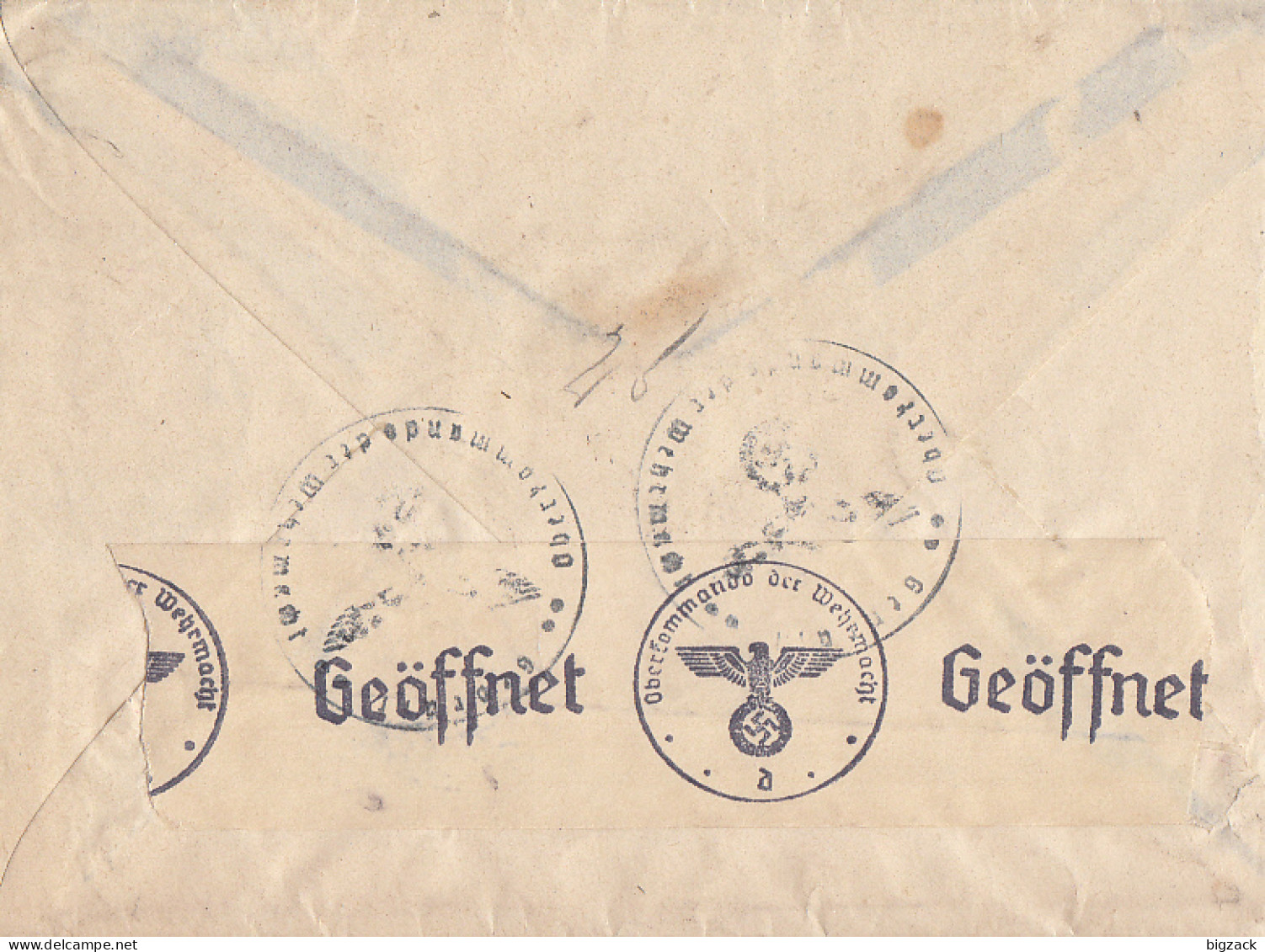 Italien Brief Mif Minr.299,303,2x 625 Gel. Nach Deutschland Zensur - War Propaganda